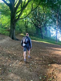 In the woodland on the hilly peninsula heading round into Weston-super-Mare